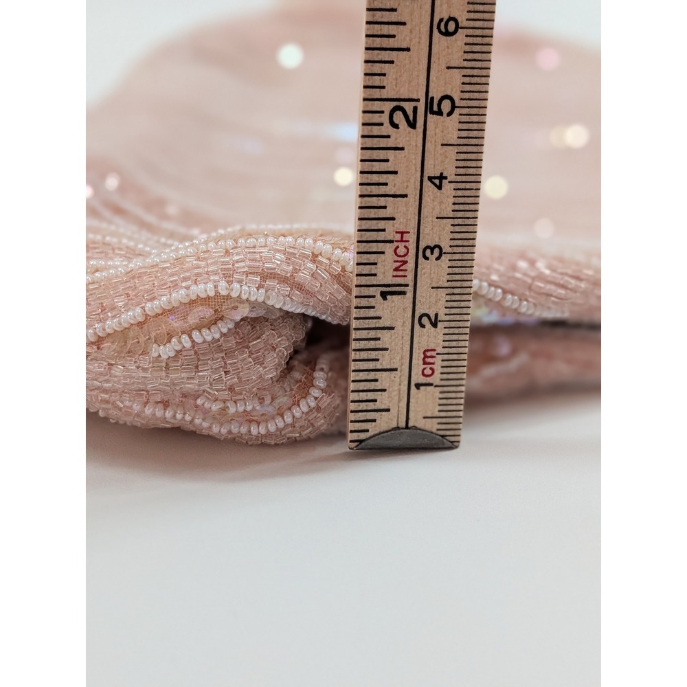 Bags by Josef Vintage Pink Beaded Sequin Evening Bag Clutch Made in France MCM - Picture 13 of 14